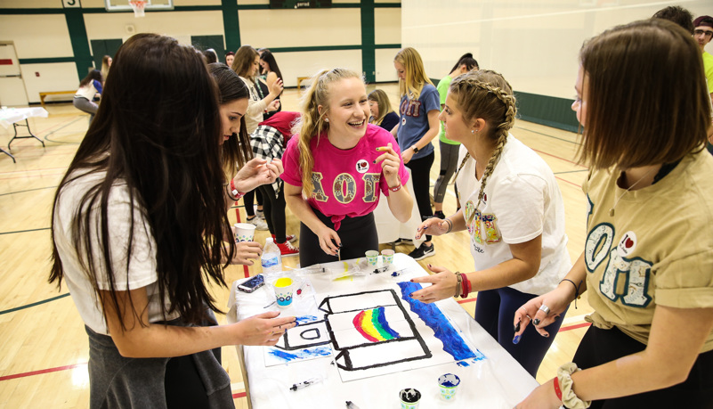 Team playing a game