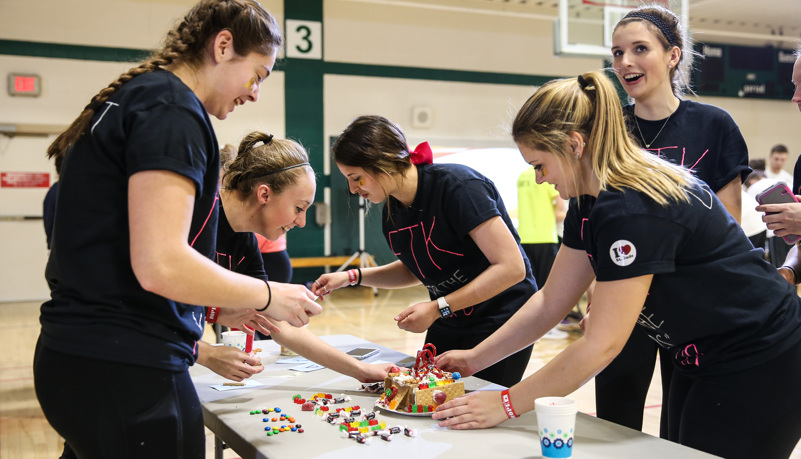 Team playing a game