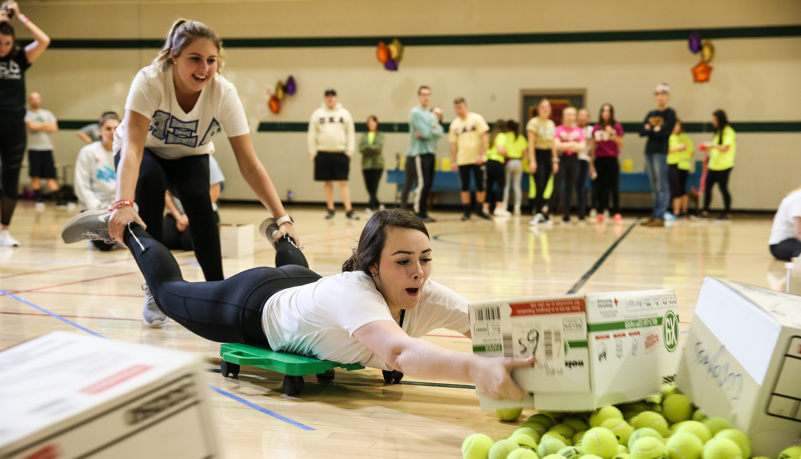 Team playing a game