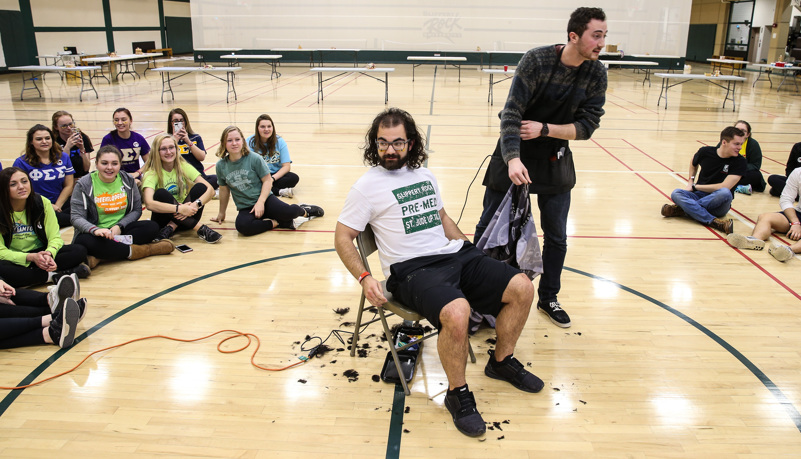 Man getting his head shaved