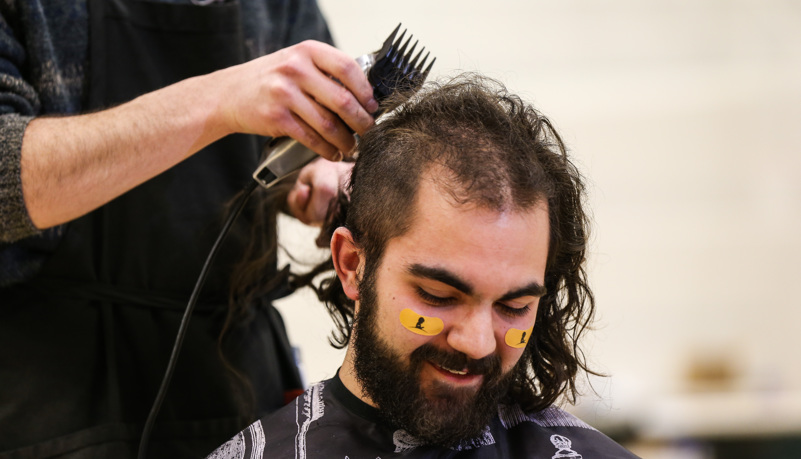 Man getting his head shaved