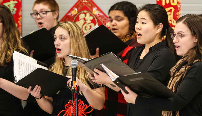 Group singing a Chinese song