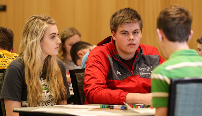 Students playing a game