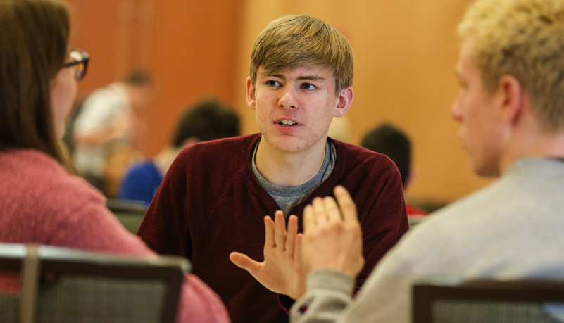 Students playing a game