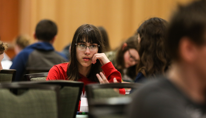 Students playing a game