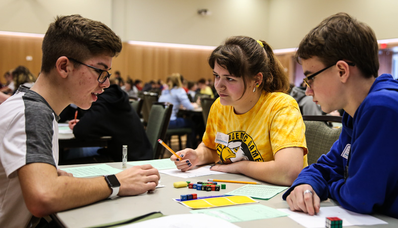 Students playing a game