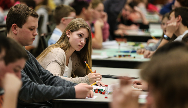 Students playing a game