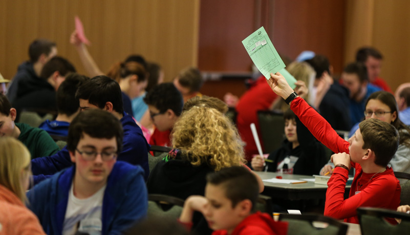 Students playing a game