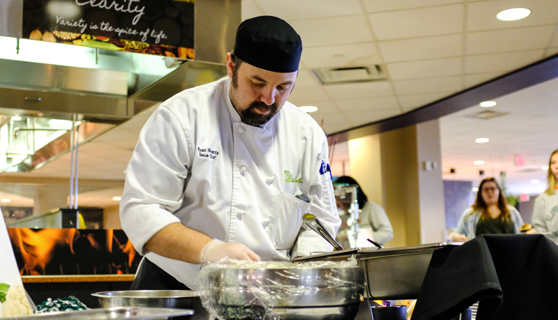 Chef making food