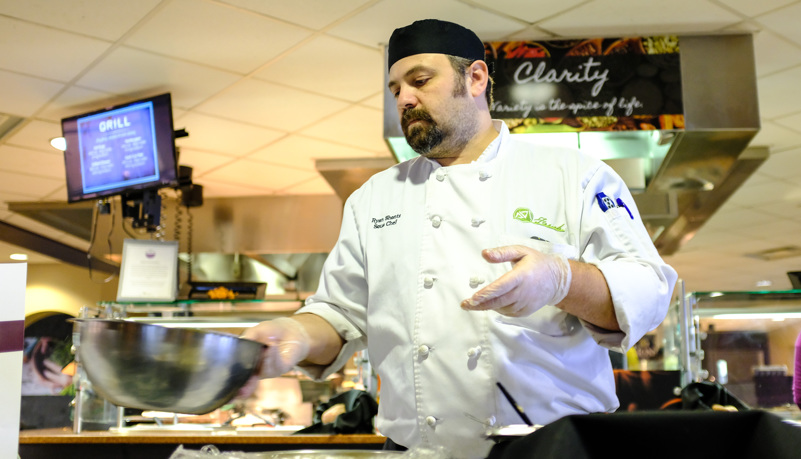 Chef making food