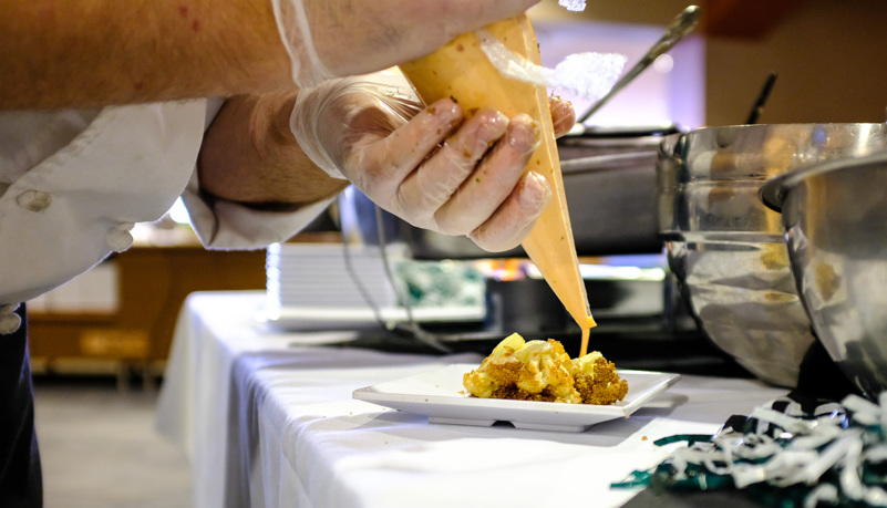 Chef making food