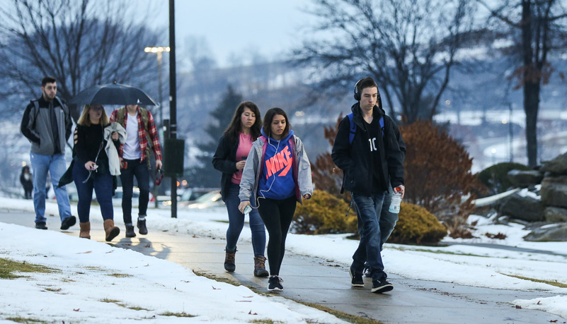 Students walking to class