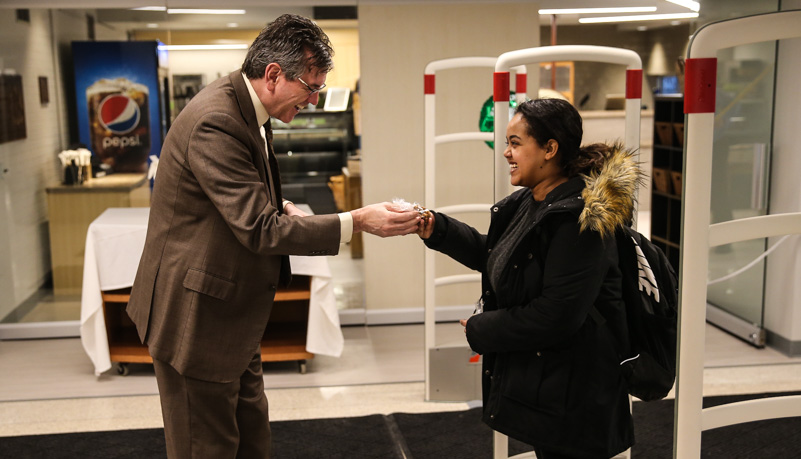 Granola handout to students