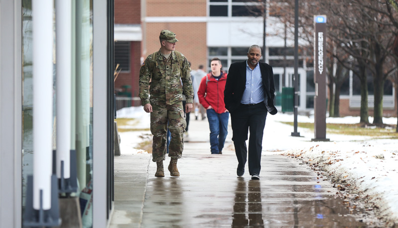 Students walking to class