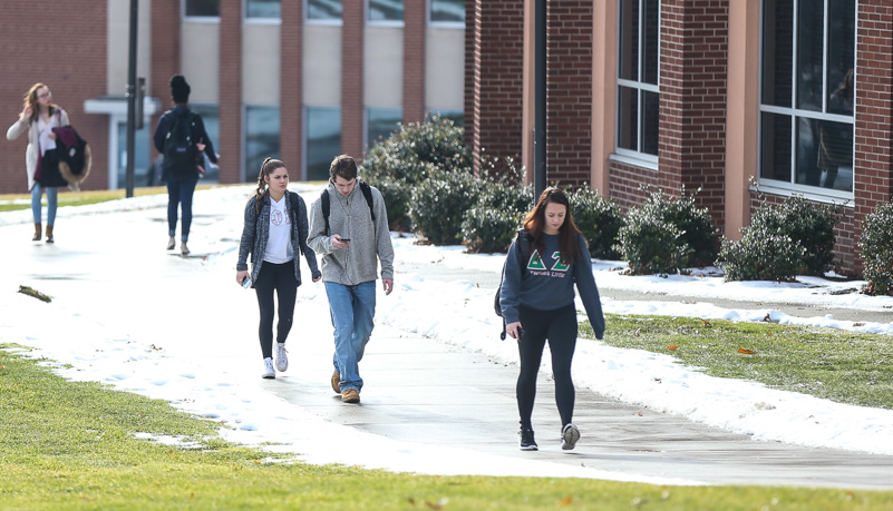 Students walking to class