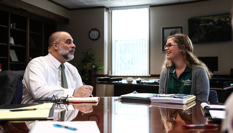 President Behre meeting with SGA