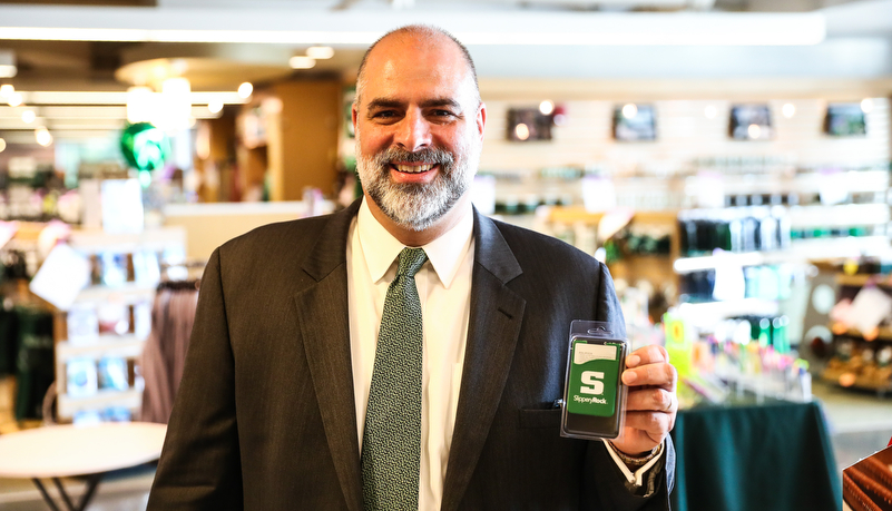 President Behre in the book store