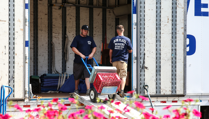 crew unloading the moving truck