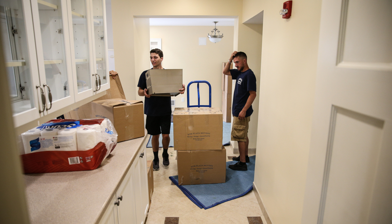 crew unloading the moving truck