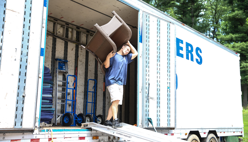 crew unloading the moving truck