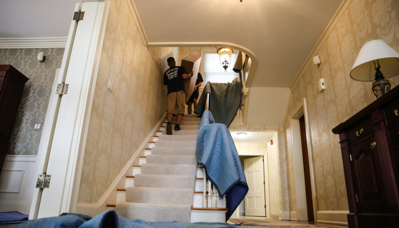 crew unloading the moving truck