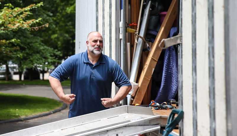 crew unloading the moving truck