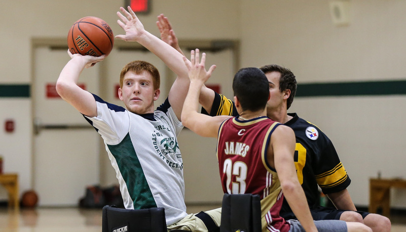 Man passing a basketball