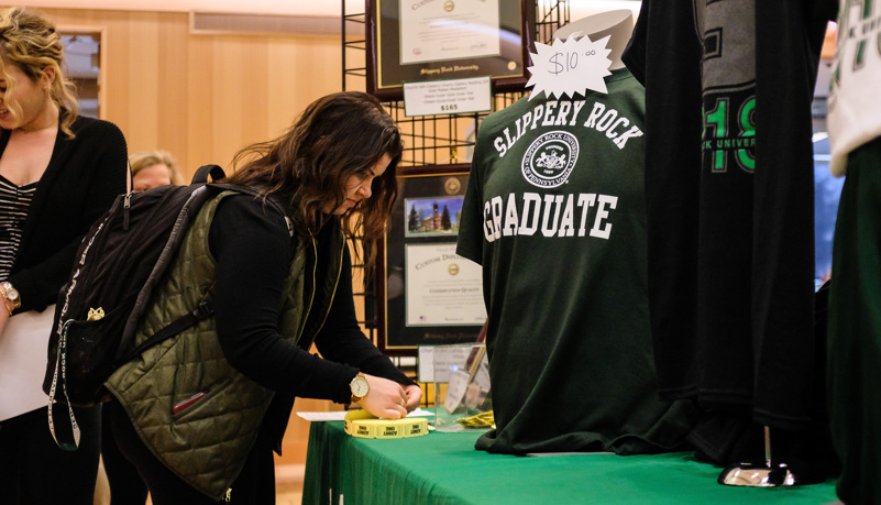 Woman filling out a form