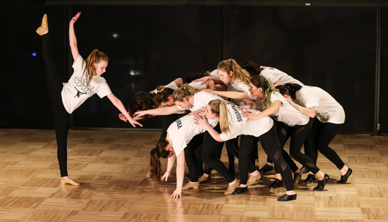 Students dancing