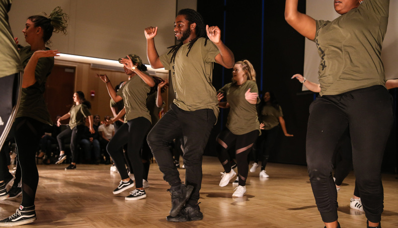 Students dancing