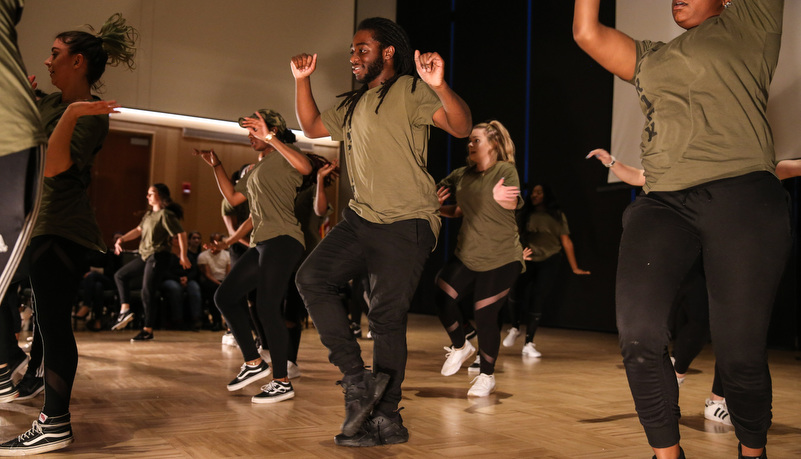 Students dancing