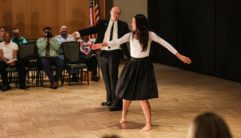 Students dancing