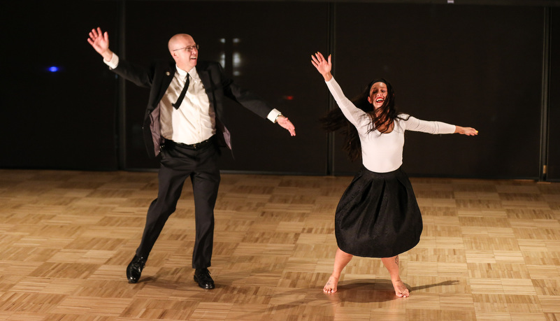 Students dancing