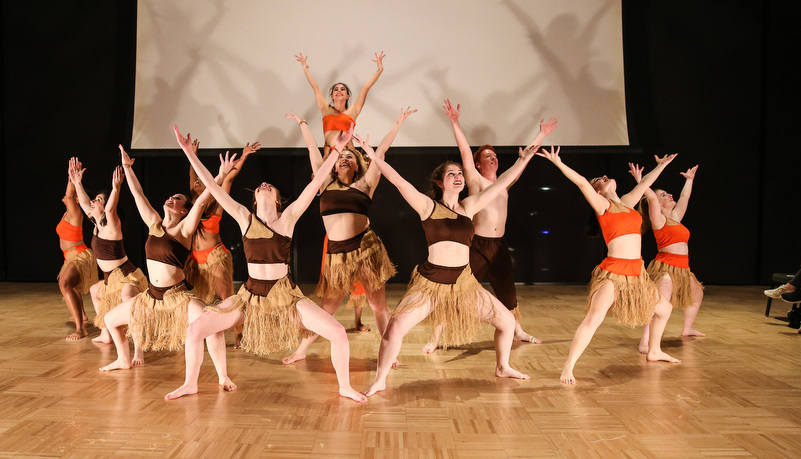 Students dancing