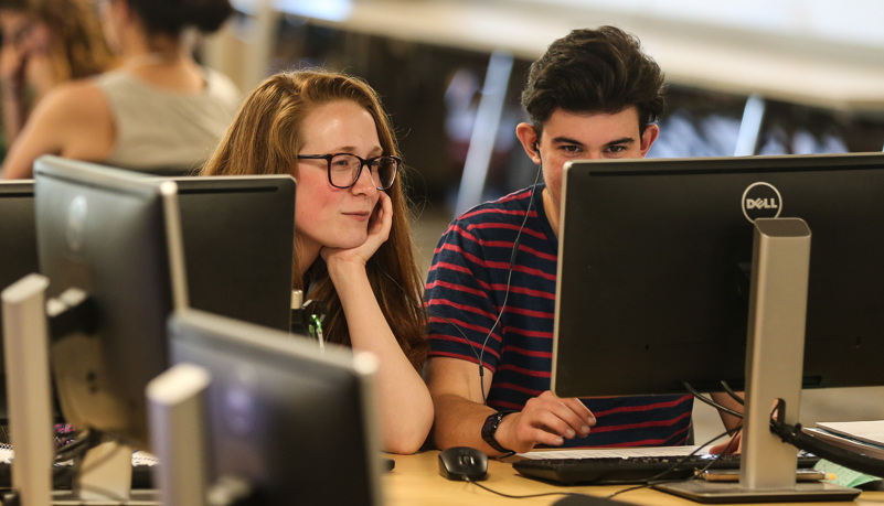 Students studying