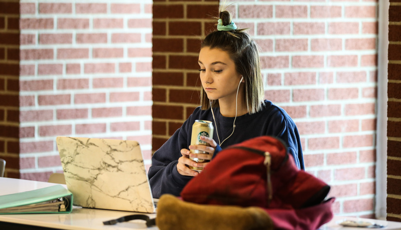 Students studying