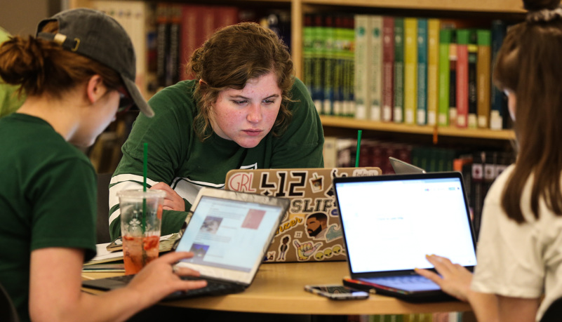 Students studying