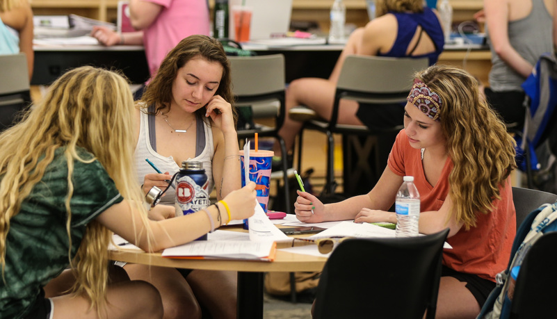 Students studying