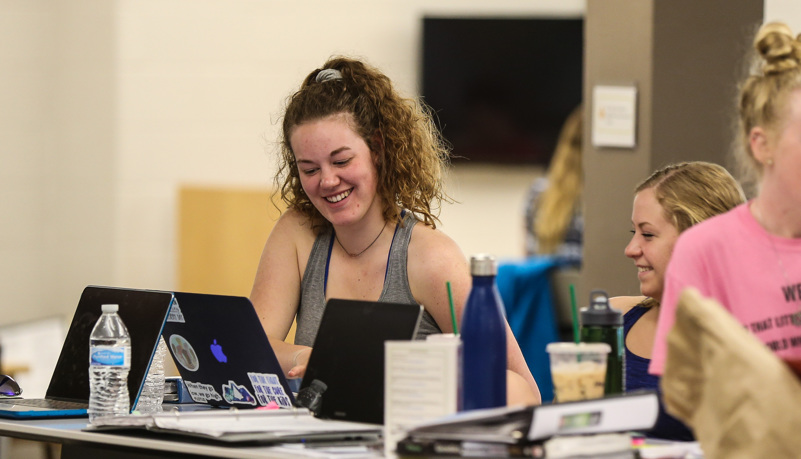 Students studying