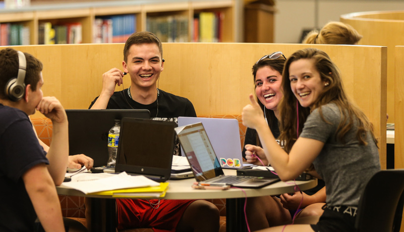 Students studying