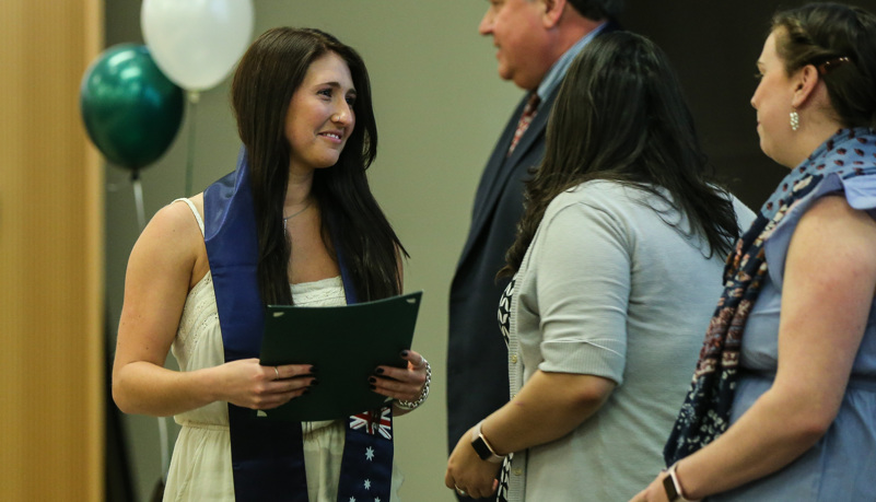 Global graduates receive their pins