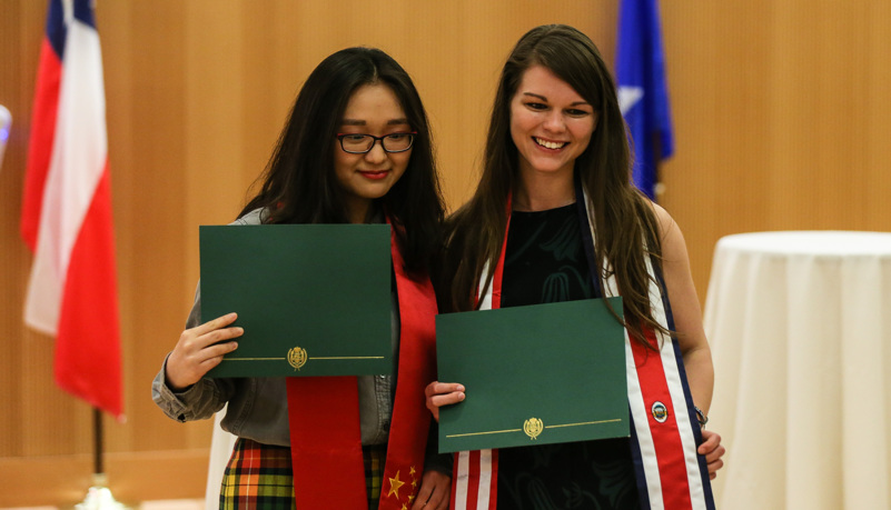 Global graduates receive their pins