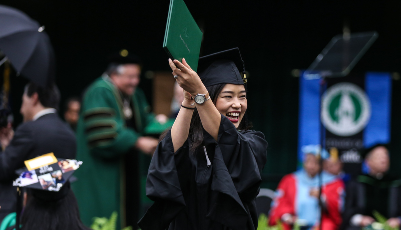 Graduate celebrates