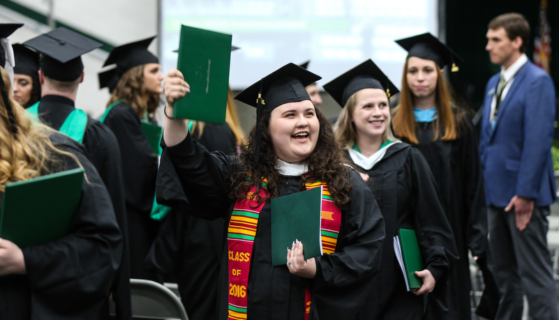 Graduate celebrates