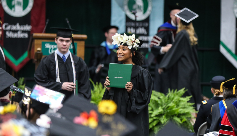 Student receives his diploma