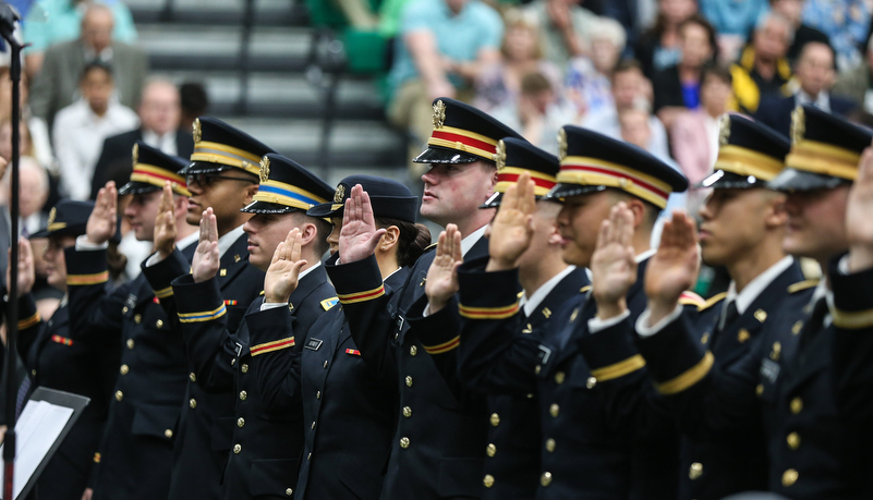 ROTC cadets take their oath