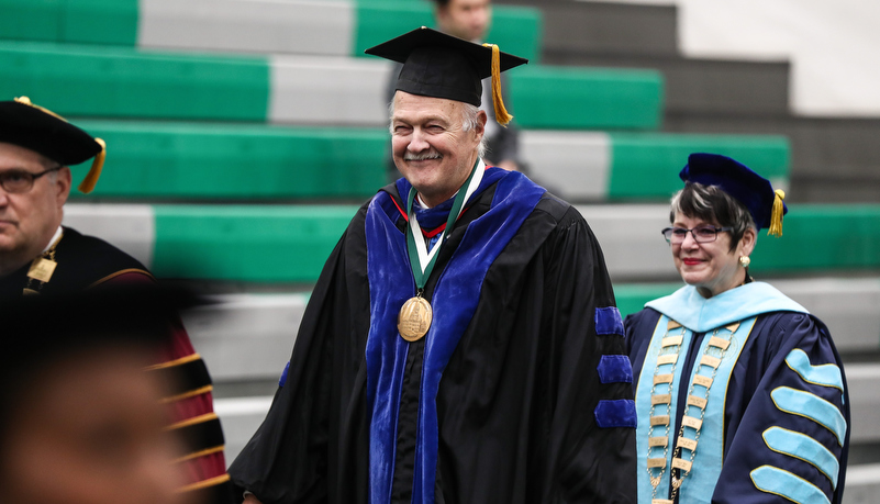 Former faculty members enter the event