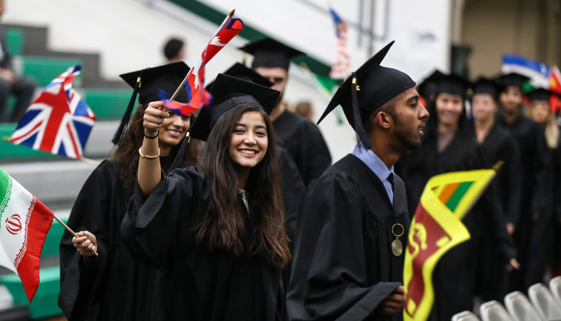 international students enter