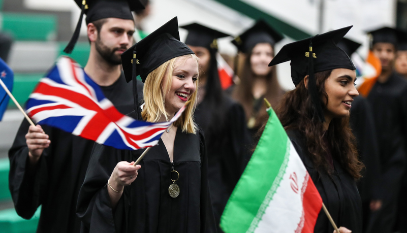 international students enter