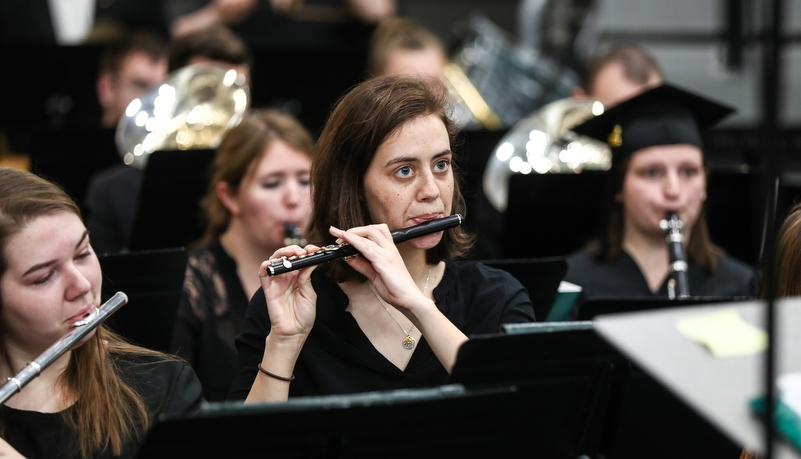 the band performs